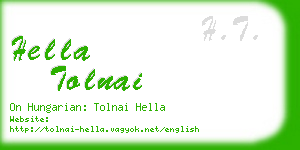 hella tolnai business card